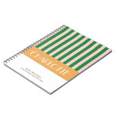 Stilvolle farbenfrohe Streifen Personalisiert Mit Notizblock (Linke Seite)