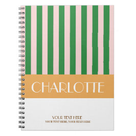 Stilvolle farbenfrohe Streifen Personalisiert Mit Notizblock