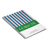 Stilvolle farbenfrohe Streifen Personalisiert Mit Notizblock (Rechte Seite)