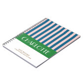 Stilvolle farbenfrohe Streifen Personalisiert Mit Notizblock (Linke Seite)