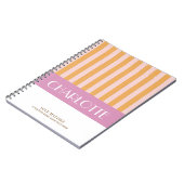 Stilvolle farbenfrohe Streifen Personalisiert Mit Notizblock (Linke Seite)