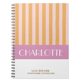 Stilvolle farbenfrohe Streifen Personalisiert Mit Notizblock