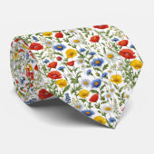 Stilvolle, farbenfrohe Wildblume-Muster Elegant Krawatte (Gerollt)