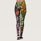 Stilvolle Farbige Gartensukkulente Blumenmuster Leggings (Rückseite)