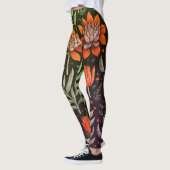 Stilvolle Farbige Gartensukkulente Blumenmuster Leggings (Links)