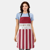 Stilvolle farbige Streifen Retro Red Vorlage Schürze (Getragen)