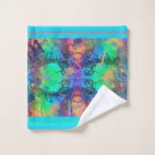 Stilvolle Farbmusik Abstrakt Badhandtuch Set (Waschlappen)