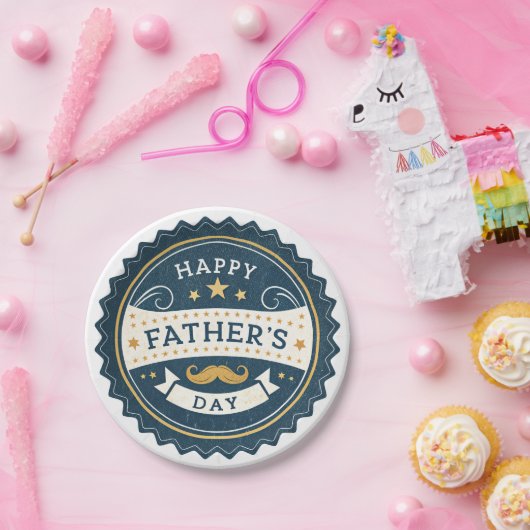 Stilvolle Father's Day Watch - Retro Abzeichen Des Pappteller (Party)