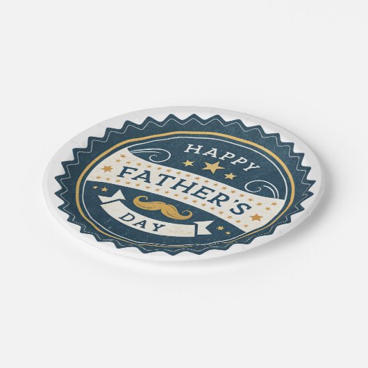 Stilvolle Father's Day Watch - Retro Abzeichen Des Pappteller (Schrägansicht)