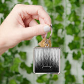 Stilvolle Feathers Mit Monogramm Schlüsselanhänger (Hand)