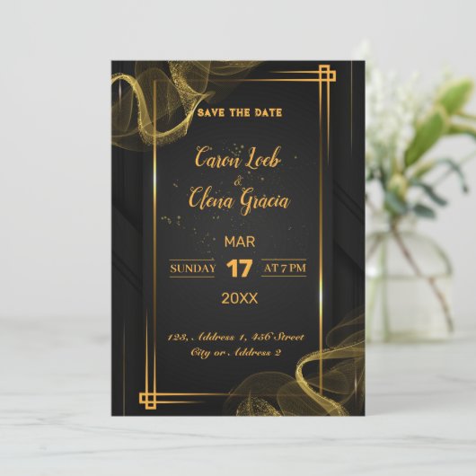 Stilvolle Feiern Einladung (Stehend Vorderseite)