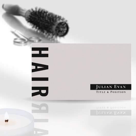 Stilvolle, feine Typografie Beige Hair Stylist Visitenkarte