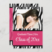 Stilvolle Feminine Abschluss oder Party Einladung (Vorne/Hinten)