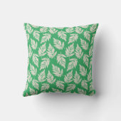 Stilvolle Fern Blätter Sea Green Pattern Kissen (Rückseite)