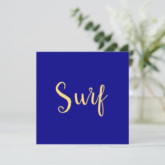 Stilvolle festliche SURF Script Navy Blue Backgrou (Stehend Vorderseite)
