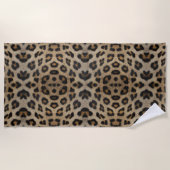 Stilvolle, fette Leopardenmuster Strandtuch (Vorderseite)