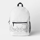 Stilvolle Feuerflamme Weiß Dunkelgrau Elegant Bedruckter Rucksack (Vorderseite)