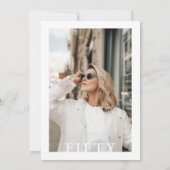 Stilvolle FIFTY Foto Strip 50. Geburtstag Einladung (Rückseite)