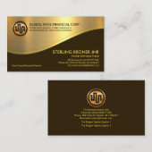 Stilvolle Finanzinvestitionen der Retro-Goldwave  Visitenkarte (Vorne/Hinten)