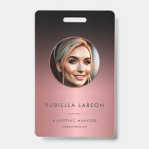 Stilvolle Firmenname ID Foto QR Black Rose Gold