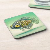 Stilvolle Fischkunst Getränkeuntersetzer (Linke Seite)