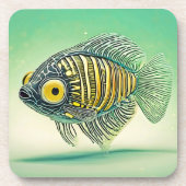 Stilvolle Fischkunst Getränkeuntersetzer (Vorderseite)