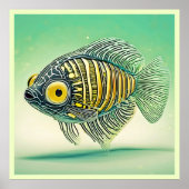 Stilvolle Fischkunst Poster (Vorne)