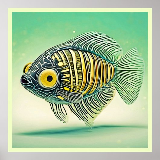 Stilvolle Fischkunst Poster (Vorne)