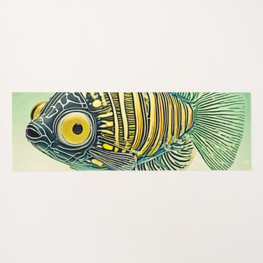 Stilvolle Fischkunst Yogamatte (Rückseite (Horizontal))
