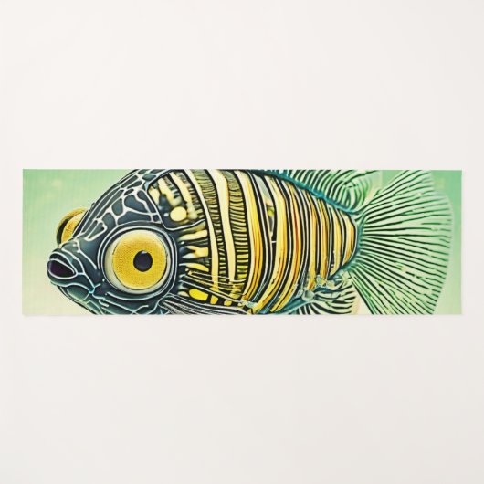 Stilvolle Fischkunst Yogamatte (Vorderseite (Horizontal))