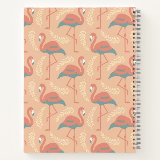 Stilvolle Flamingo Art Deco inspiriertes Muster Notizblock (Rückseite)