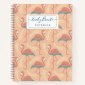 Stilvolle Flamingo Art Deco inspiriertes Muster Notizblock (Vorderseite)