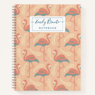 Stilvolle Flamingo Art Deco inspiriertes Muster Notizblock
