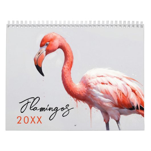 Stilvolle Flamingo Kunst Kalender (Titelbild)