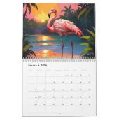 Stilvolle Flamingo Kunst Kalender (Jan 2026)
