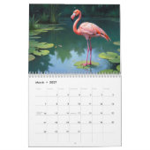 Stilvolle Flamingo Kunst Kalender (Mär 2027)