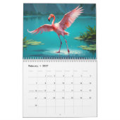 Stilvolle Flamingo Kunst Kalender (Feb 2027)