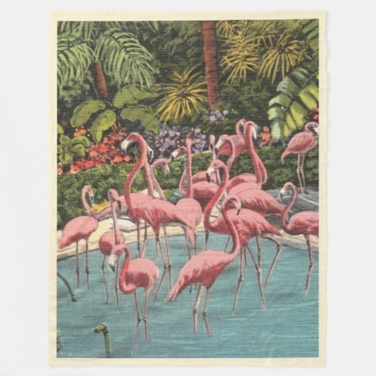 Stilvolle Flamingos Wurfdecke Fleecedecke (Vorderseite)
