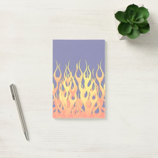 Stilvolle Flammenfeuer auf Navy Blue Post-it Klebezettel (Büro)