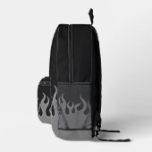 Stilvolle Flammenfeuer Schwarz Grau Bedruckter Rucksack (Rechts)
