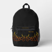 Stilvolle Flammenfeuer schwarz Orange Red Bedruckter Rucksack (Vorderseite)