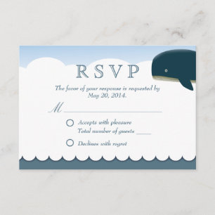 Stilvolle Fliegen-Wal-Hochzeit UAWG Karte