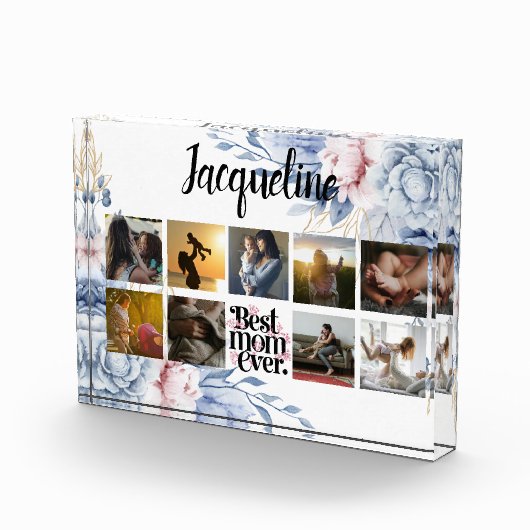 Stilvolle Floral Beste Mama je Foto Collage (Rechts)