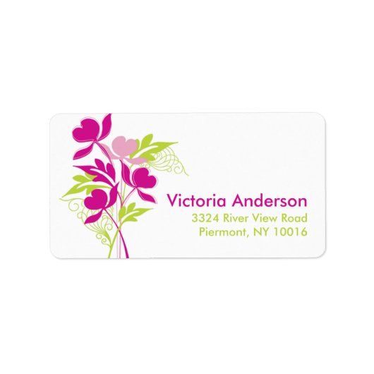 Stilvolle Floral Bouquet Address Labels Adressaufkleber (Vorne)