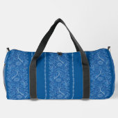 Stilvolle Floral Duffel Tasche in Blau und Weiß (Rückseite)
