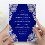 Stilvolle Floral Lace Royal Blue Wedding Einladung<br><div class="desc">Stilvolle Blumenlace Royal Blue Wedding Einladung von Girly-Girl-Graphics in Zazzle - Schönes, stilvolles, individualisierbares, Hübsches, rustikales Vintages Muster auf klassischer moderner Wasserfarbe für Braut und Bräutigam, um mit einem schicken, raffinierten Drehbuch und Hübscher Cooler Drucktypografie Lettering eine einzigartige Ergänzung zu einem der glücklichsten Tage zu machen Dein Leben, Dein Hochzeitstag....</div>