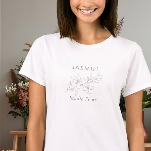 Stilvolle Floral Small Business Mitarbeiter T-Shirt