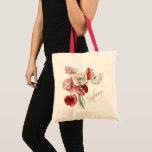 Stilvolle Floral Watercolor Poppies Individuelle N Tragetasche<br><div class="desc">Schöne florale Aquarellkunst poppies Tasche mit individuelle Name. Es ist eine schöne personalisierte Geschenkidee für Ihre Brautmädchen. Stilvolle Mohnkunst mit einem roten,  kursiven individuelle Name. Personalisieren Sie diese elegante Tasche,  indem Sie den Beispielnamen Stephanie durch einen individuelle Name Ihrer Wahl ersetzen.</div>