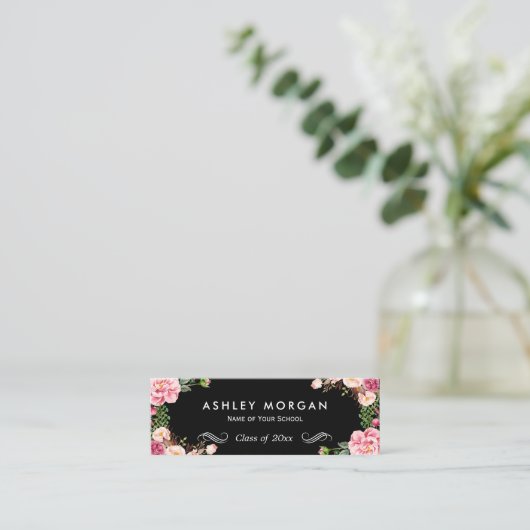 Stilvolle florale Blume Abschluss Name Card Telefonnummerkarte (Stehend Vorderseite)