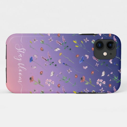 Stilvolle florale botanische Muster iPhone Case (Rückseite (Horizontal))
